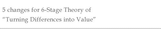 5 transitions for 6-Stage Theory of “Turning Differences into Value”